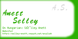 anett selley business card